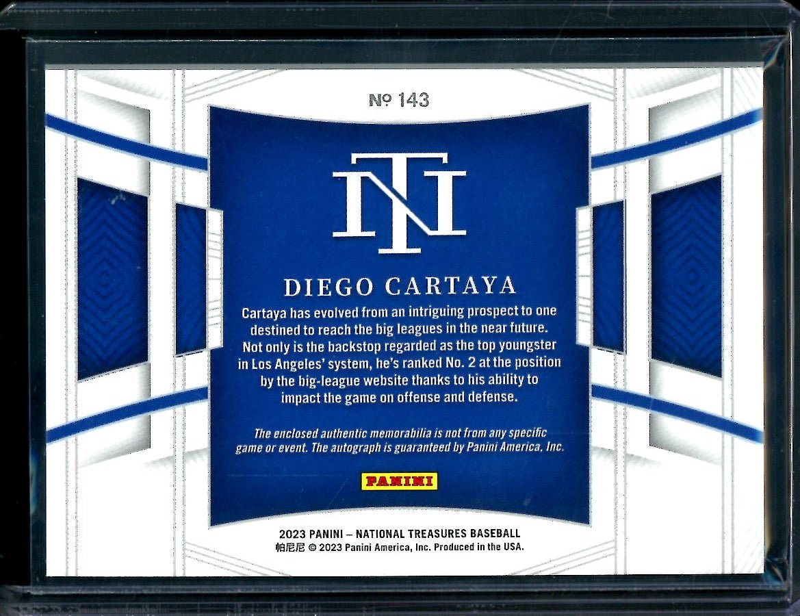 2023 Panini National Treasures Diego Cartaya Patch Auto Gold /49 Dodgers - Trading Card Market