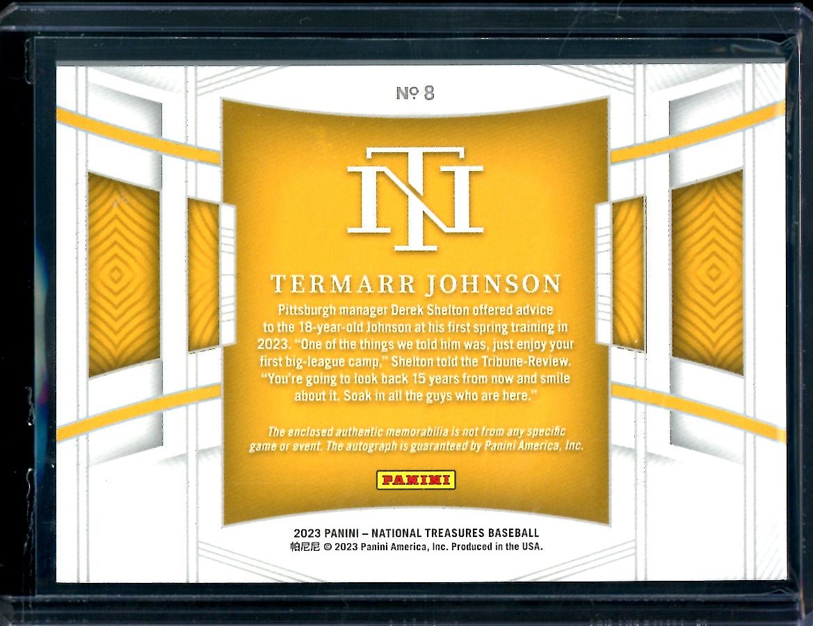 2023 Panini National Treasures Termarr Johnson Patch Auto /99 Pirates - Trading Card Market