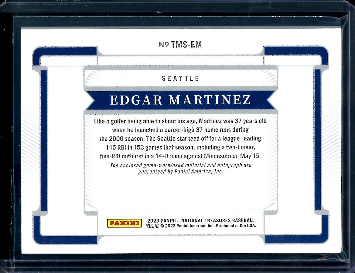 2023 Panini National Treasures Edgar Martinez Treasured Patch Auto Gold /25 Mariners - Trading Card Market