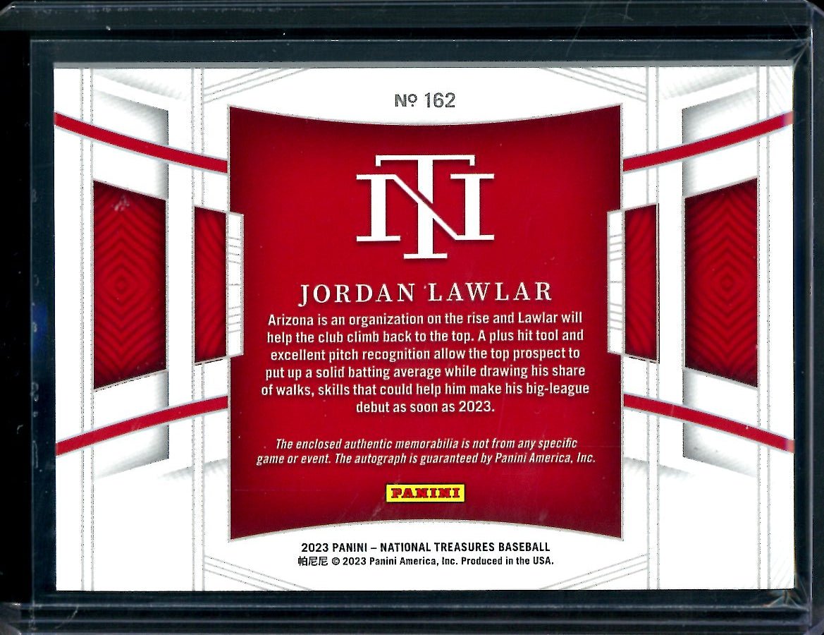 2023 Panini National Treasures Jordan Lawlar Patch Auto Gold /25 Diamondbacks - Trading Card Market