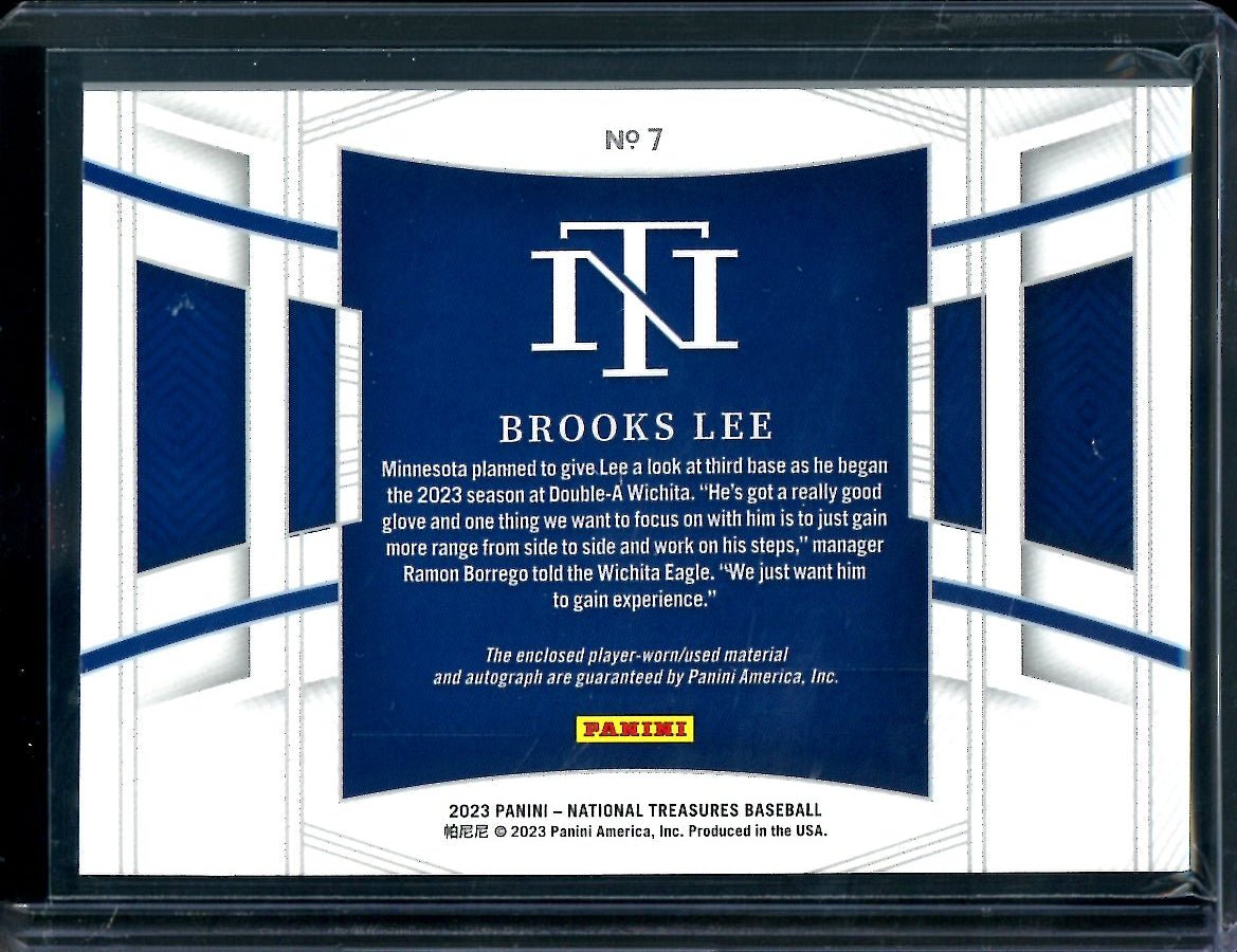 2023 Panini National Treasures Brooks Lee Patch Auto Gold /49 Twins - Trading Card Market