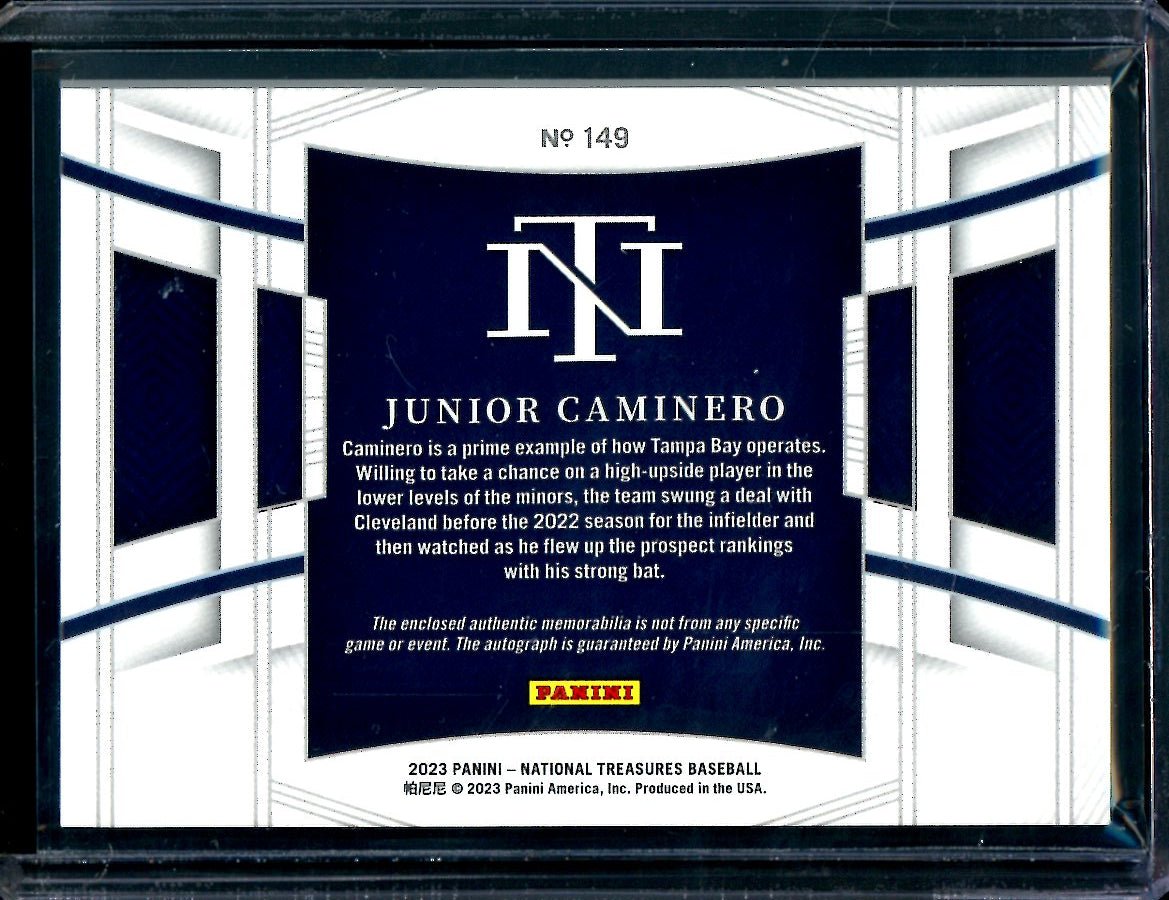 2023 Panini National Treasures Junior Caminero Patch Auto /99 Rays - Trading Card Market