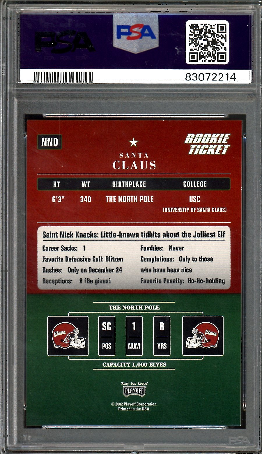 2002 Panini Playoff Contenders Santa Claus Rookie Ticket PSA 9 - Trading Card Market