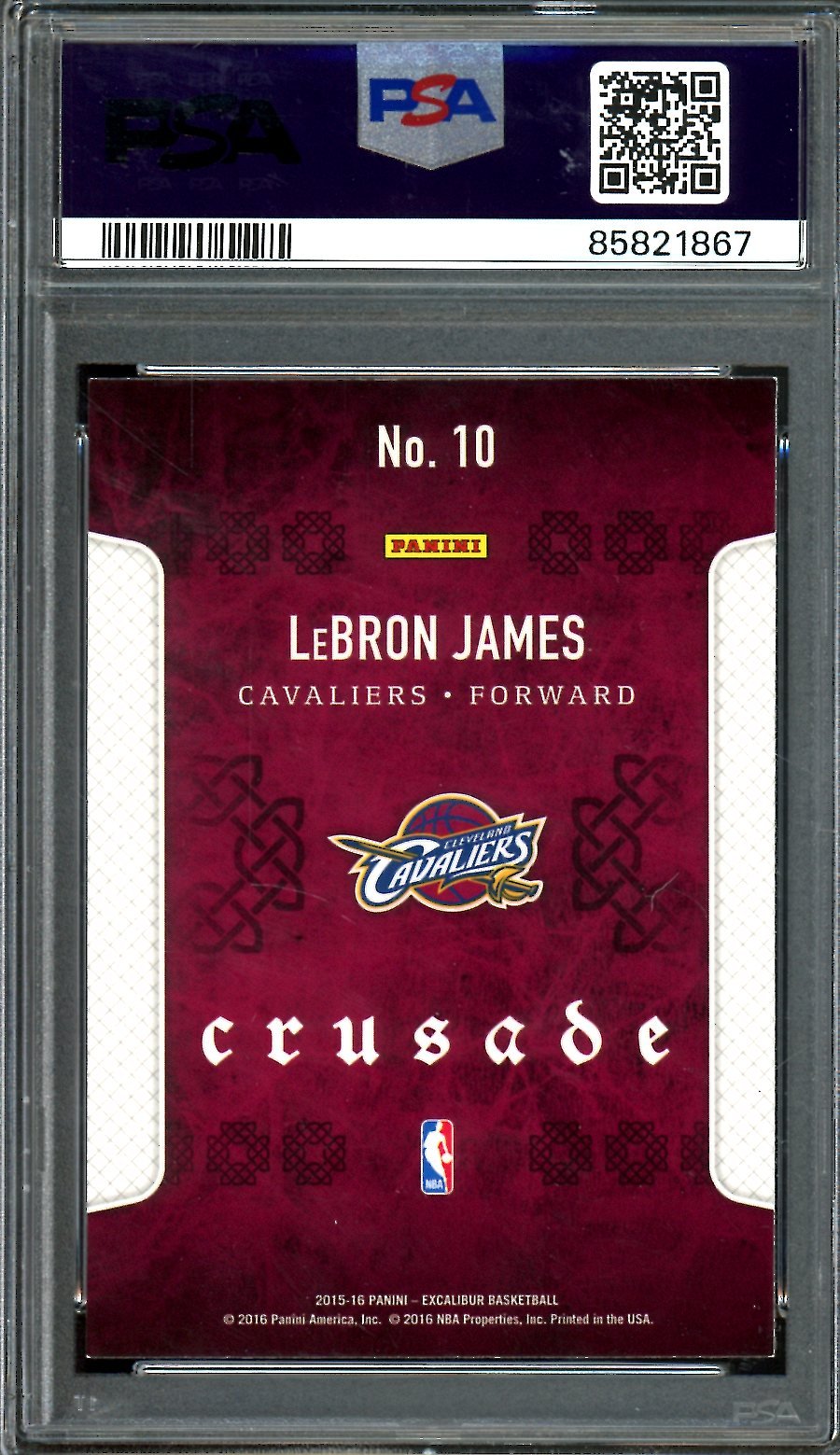 2015/16 Panini Excalibur LeBron James Crusade Camo PSA 8 Cavaliers - Trading Card Market