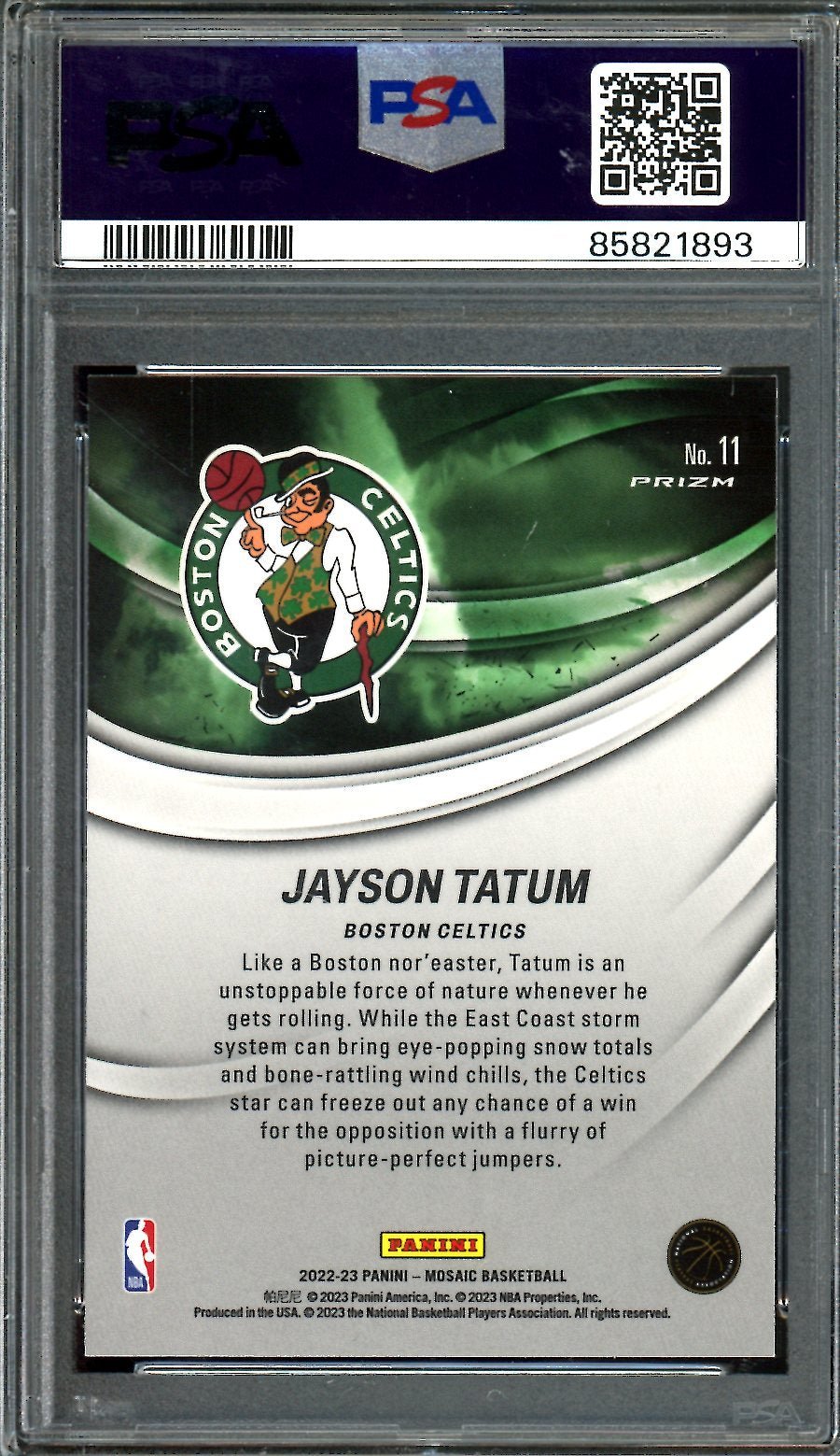 2022/23 Panini Mosaic Jayson Tatum Storm Chasers PSA 10 Celtics - Trading Card Market