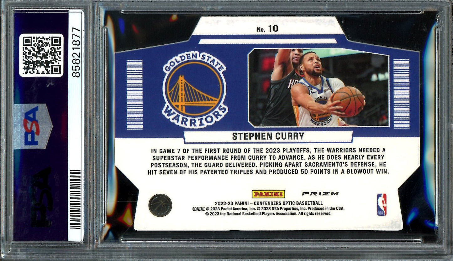 2022/23 Panini Contenders Optic Stephen Curry Superstar Die Cut Red Ice PSA 10 Warriors - Trading Card Market