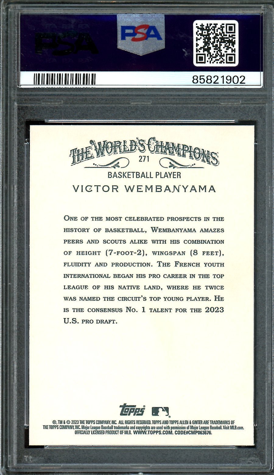 2023 Allen & Ginter Victor Wembanyama Rookie PSA 10 Spurs - Trading Card Market