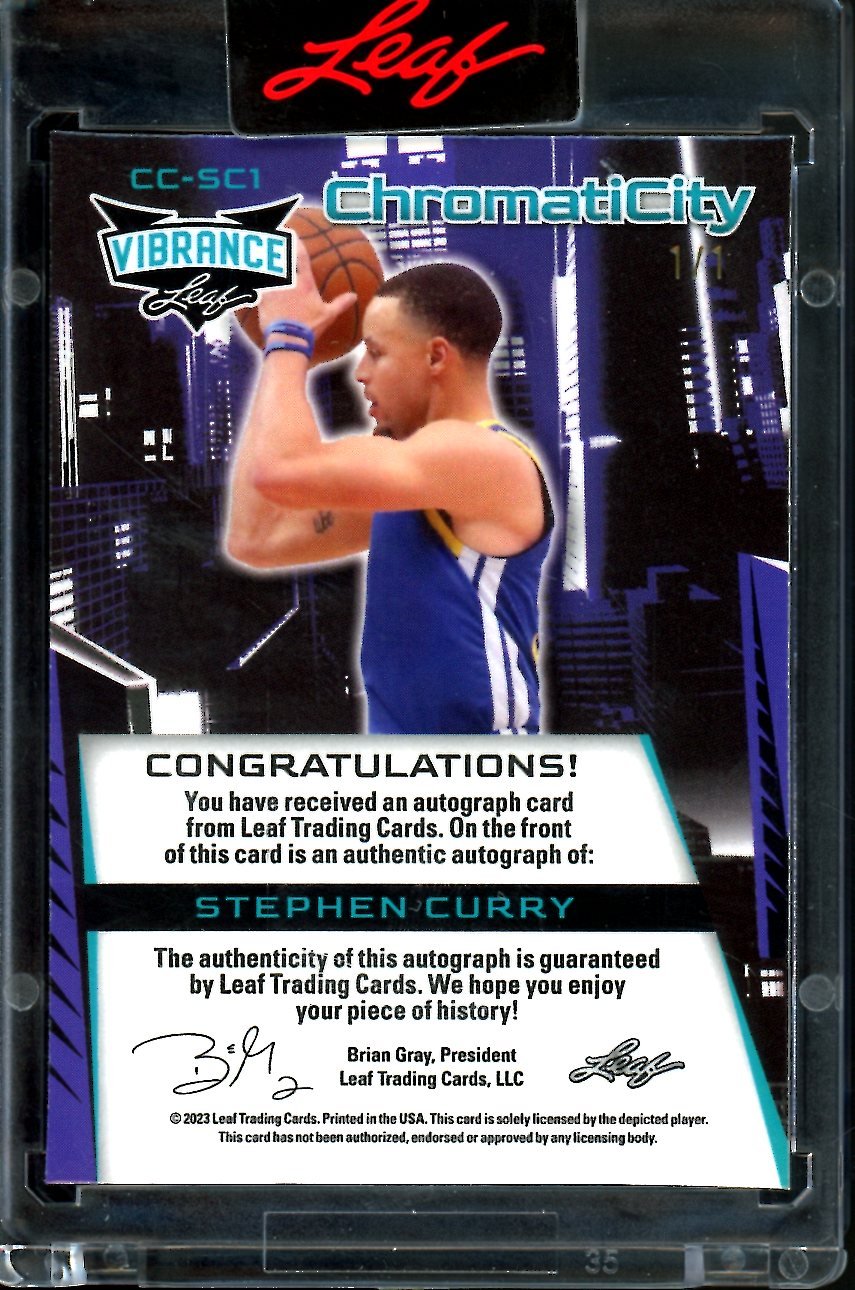 2023 Leaf Vibrance Stephen Curry ChromatiCity Auto 1/1 Warriors - Trading Card Market