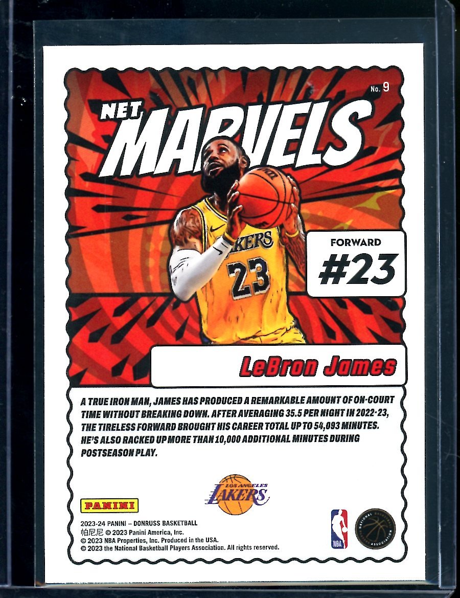2023/24 Panini Donruss LeBron James Net Marvels Holo Diamond Lakers - Trading Card Market
