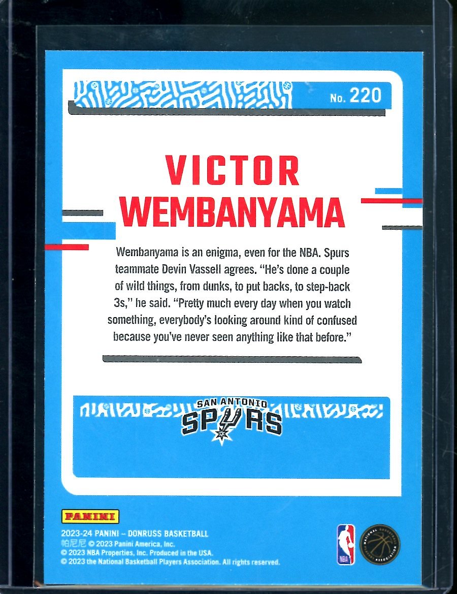 2023/24 Panini Donruss Victor Wembanyama Rookie Spurs - Trading Card Market