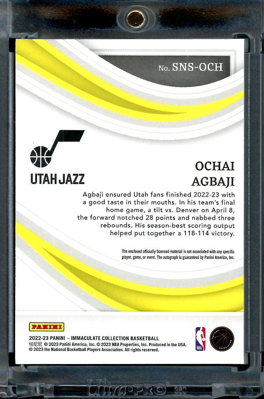 2022/23 Panini Immaculate Ochai Agbaji Rookie Sneaker RPA /25 Jazz - Trading Card Market