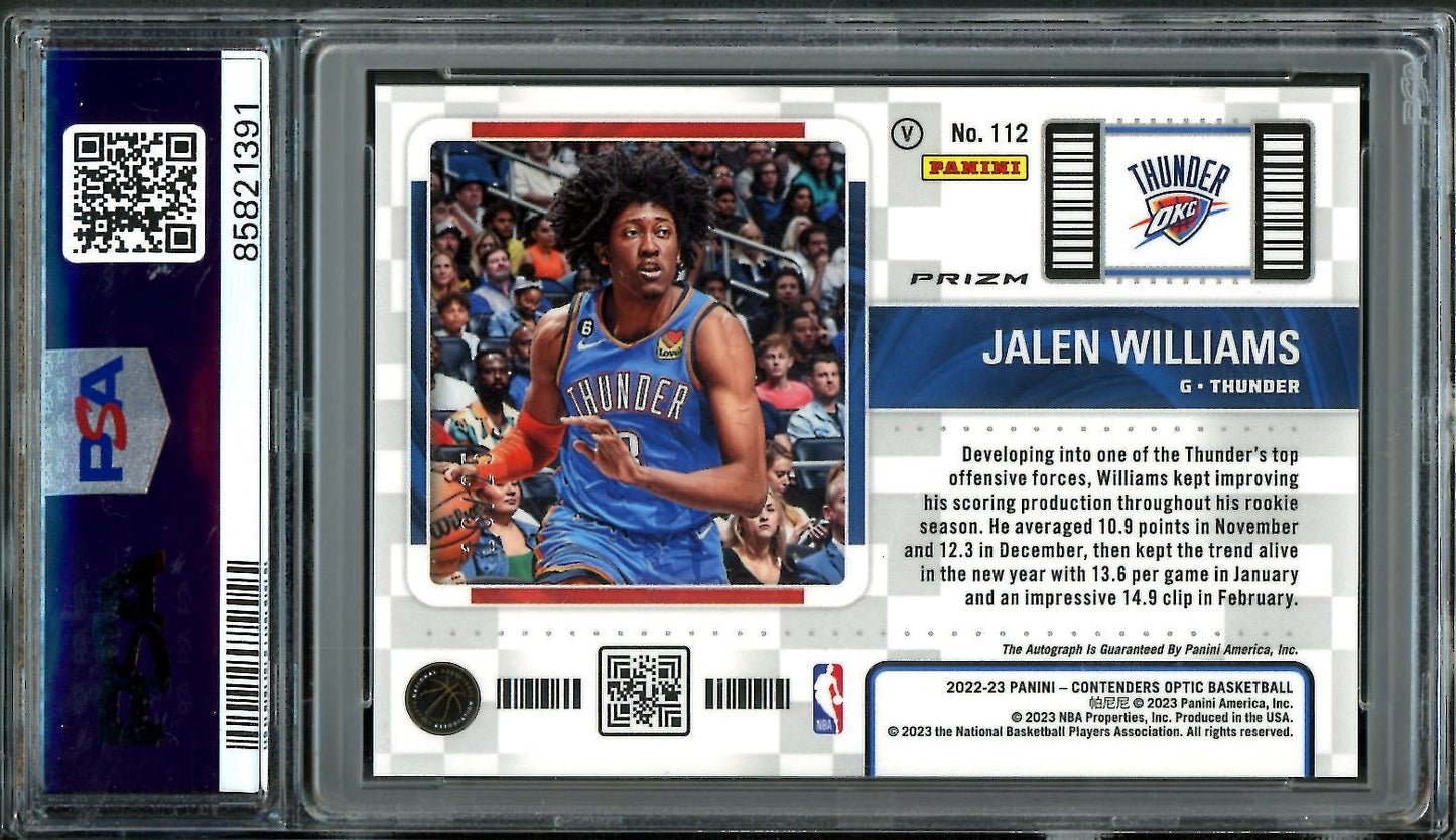 2022/23 Panini Contenders Optic Jalen Williams Rookie Variation Auto Orange /25 PSA 9 Thunder - Trading Card Market