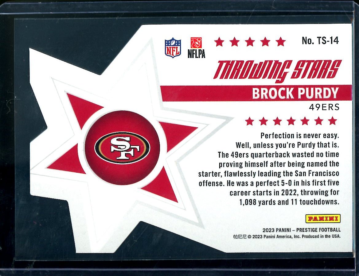 2023 Panini Prestige Brock Purdy Throwing Stars SSP 49ers - Trading Card Market