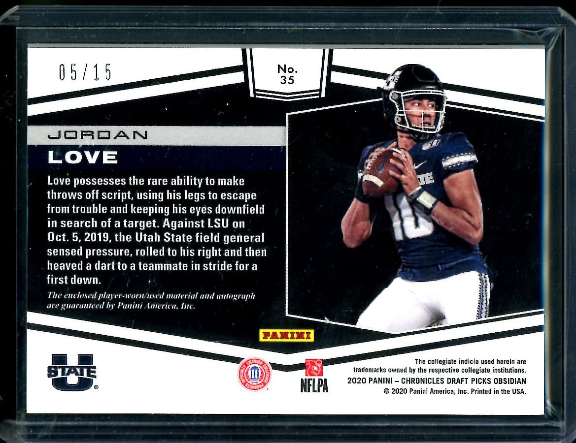 2020 Panini Chronicles Draft Picks Jordan Love Rookie RPA /15 Packers - Trading Card Market