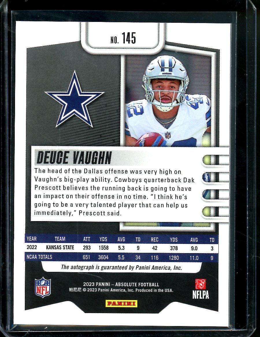 2023 Panini Absolute Deuce Vaughn Rookie Auto Green /25 Cowboys - Trading Card Market