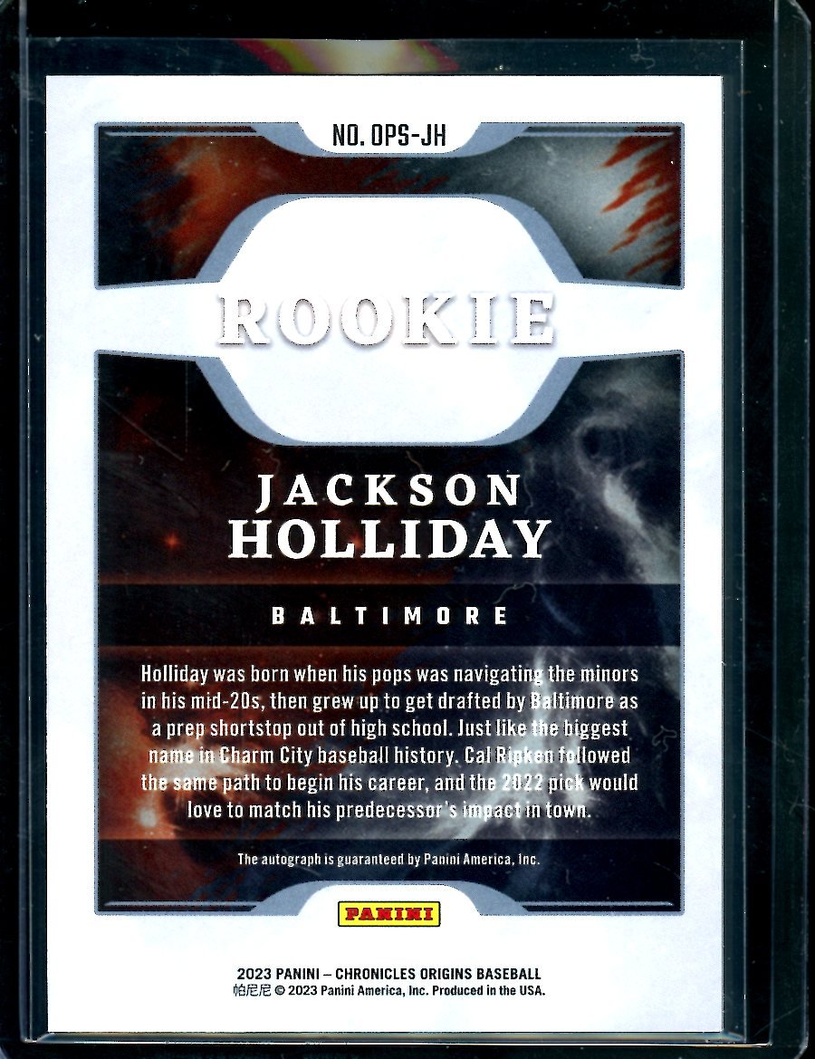 2023 Panini Chronicles Jackson Holliday Rookie Auto /299 Orioles - Trading Card Market