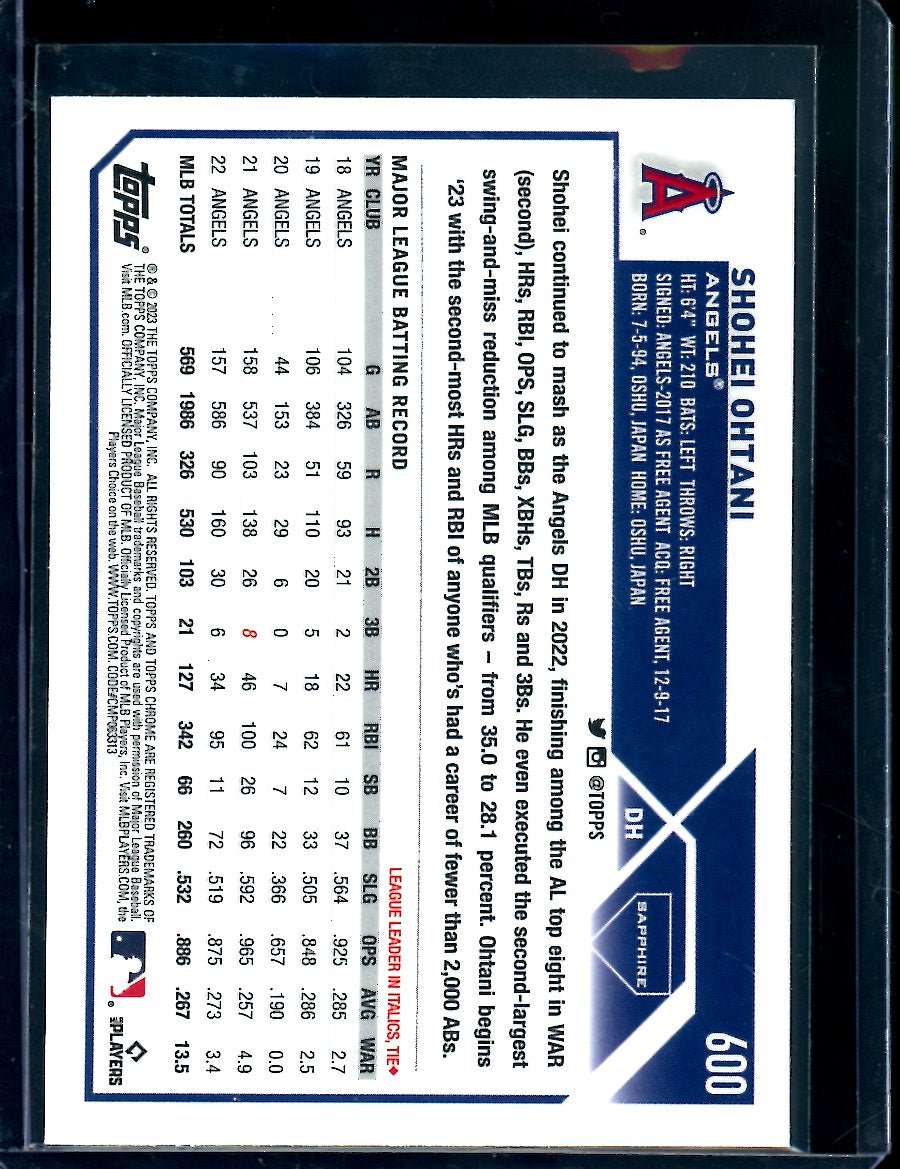 2023 Topps Chrome Sapphire Shohei Ohtani Angles - Trading Card Market