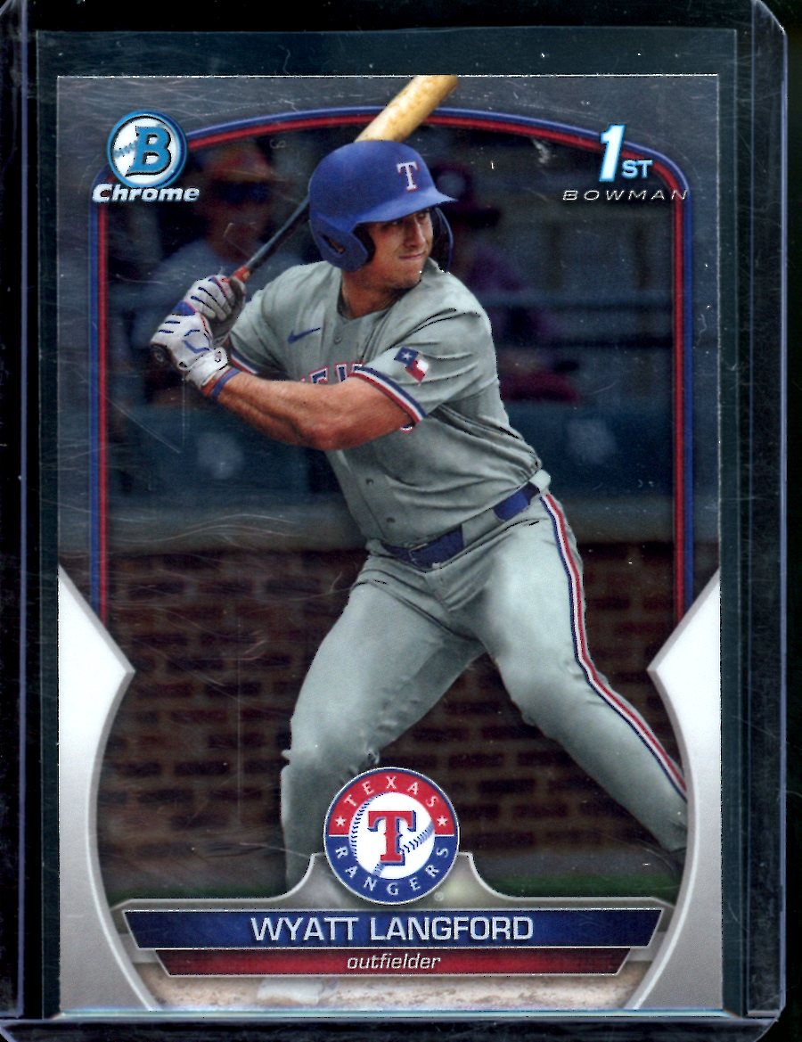 2023 Bowman Chrome Wyatt Langford 1st Bowman Rangers