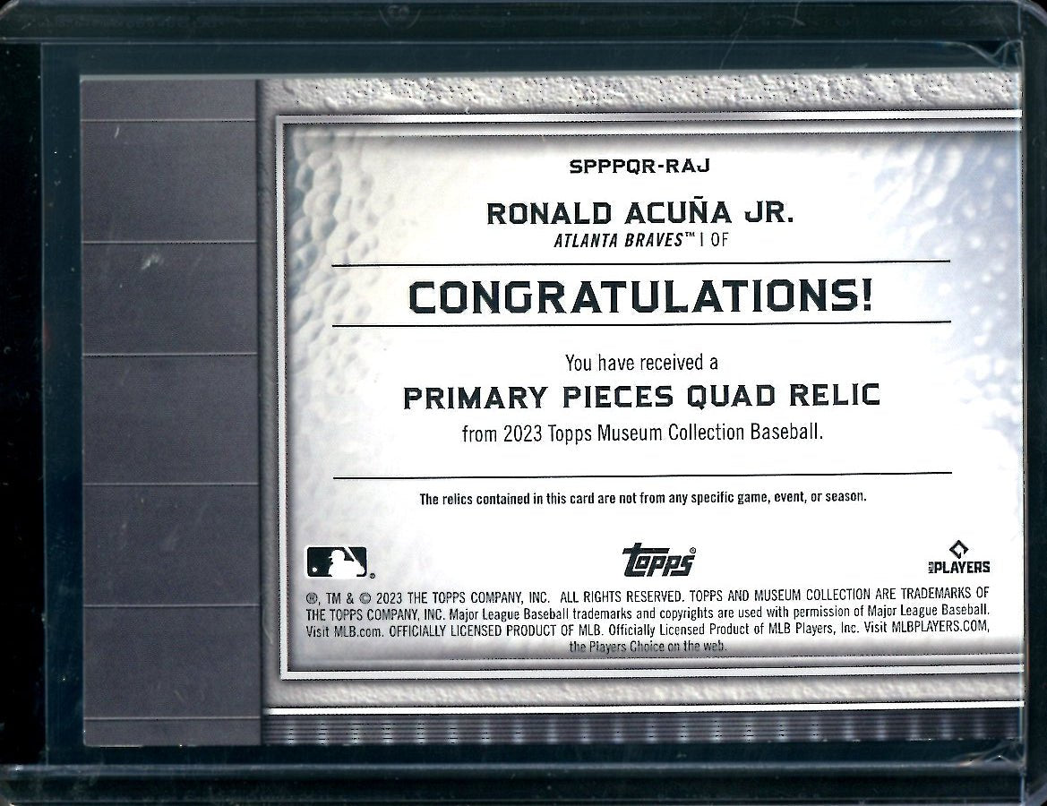 2023 Topps Museum Ronald Acuna Jr. Primary Pieces Patch /15 Braves - Trading Card Market