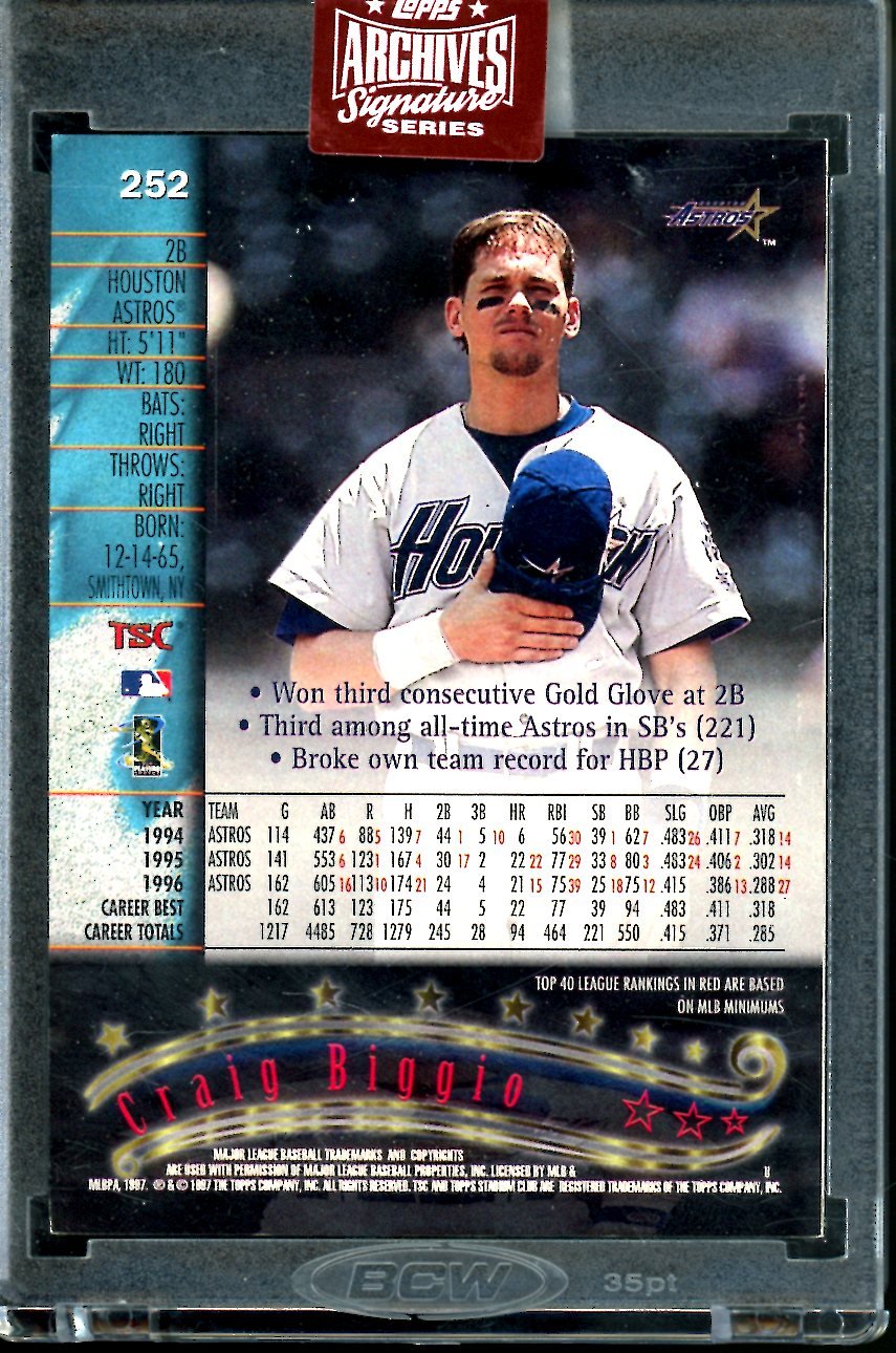 2023 Topps Archives Signature Series Craig Biggio Auto 1/1 Astros - Trading Card Market