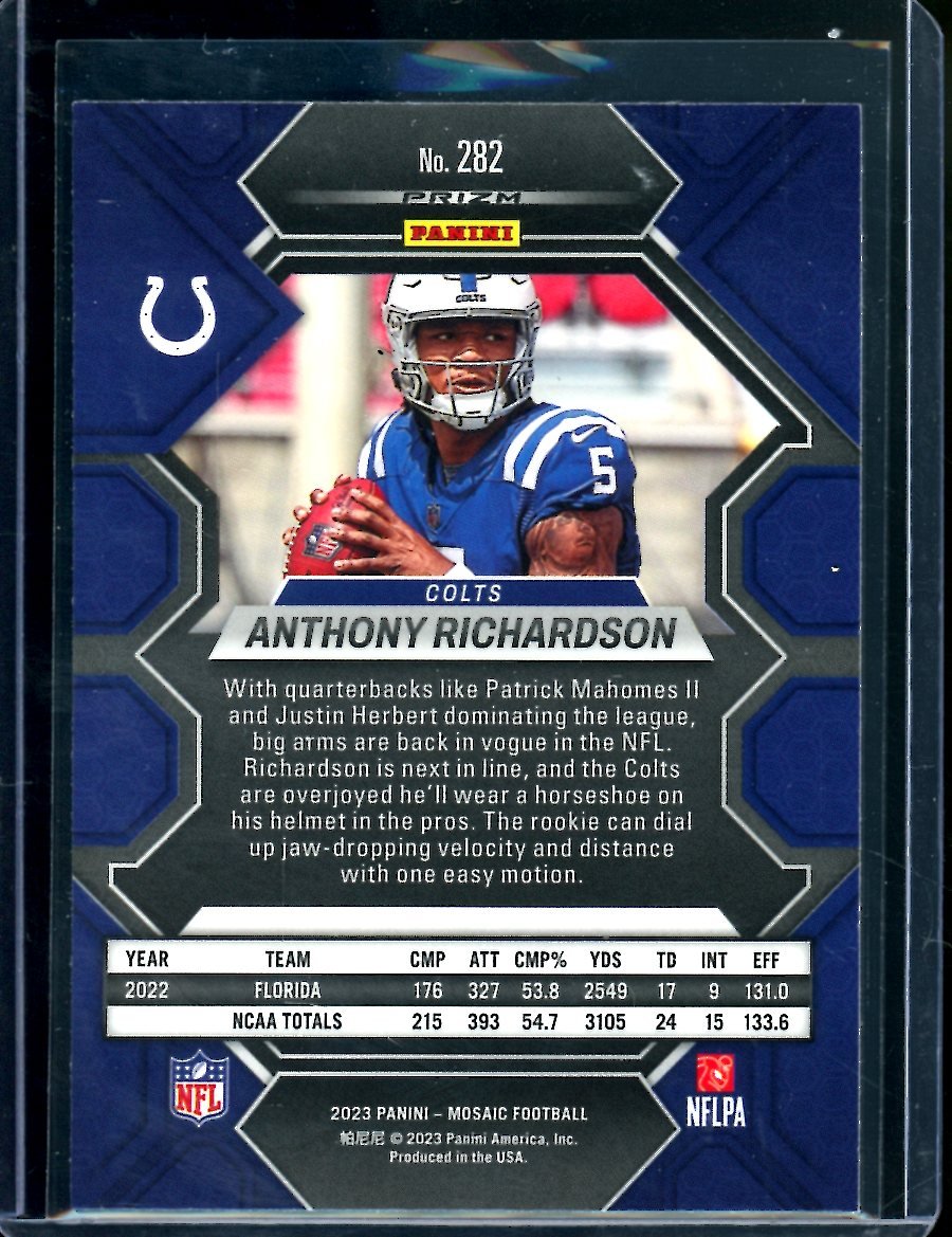 2023 Panini Mosaic Anthony Richardson Rookie Mosaic Colts - Trading Card Market