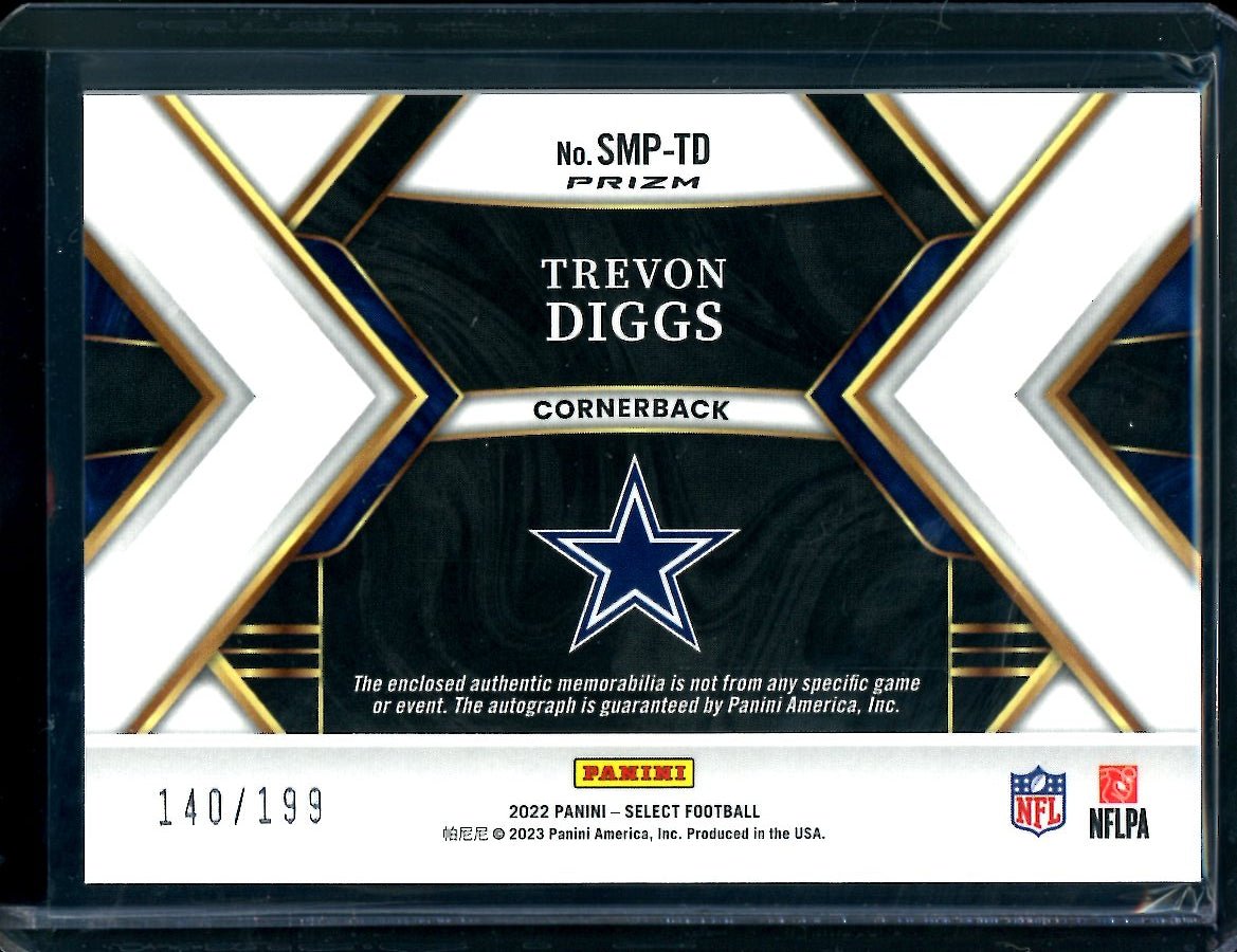 2022 Panini Select Trevon Diggs Patch Auto /199 Cowboys - Trading Card Market