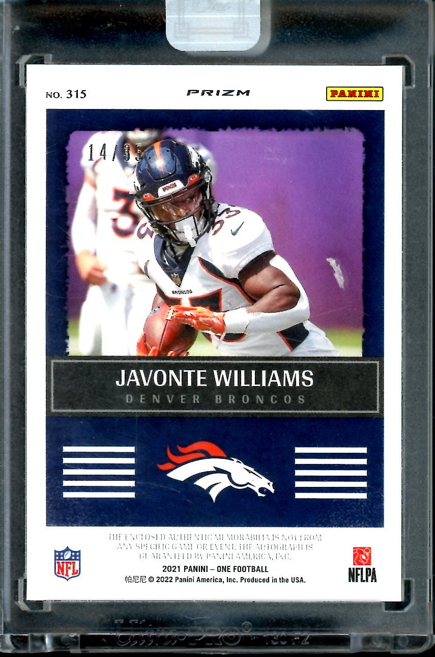 2021 Panini One Javonte Williams Rookie Precision RPA Bronze /35 Broncos - Trading Card Market