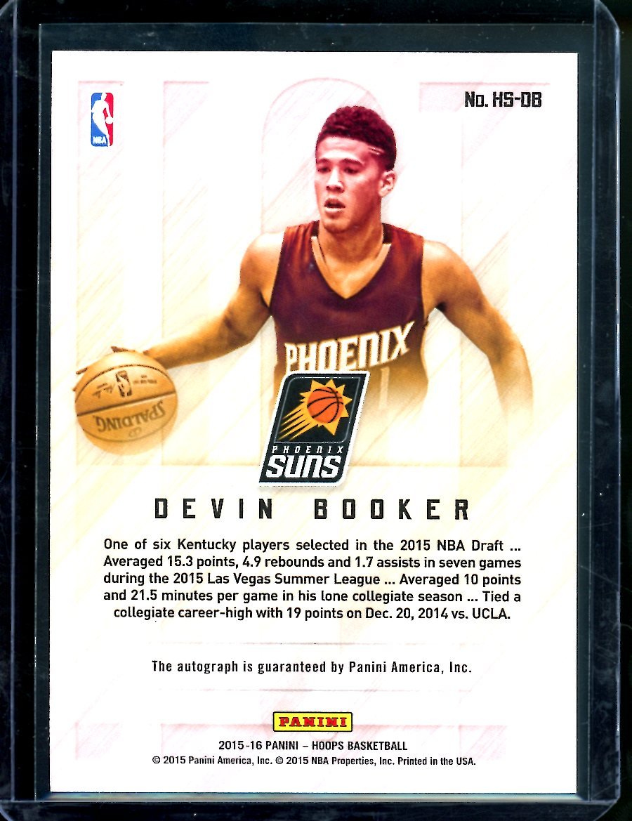 2015/16 Panini NBA Hoops Devin Booker Rookie Hot Signatures Auto Suns - Trading Card Market
