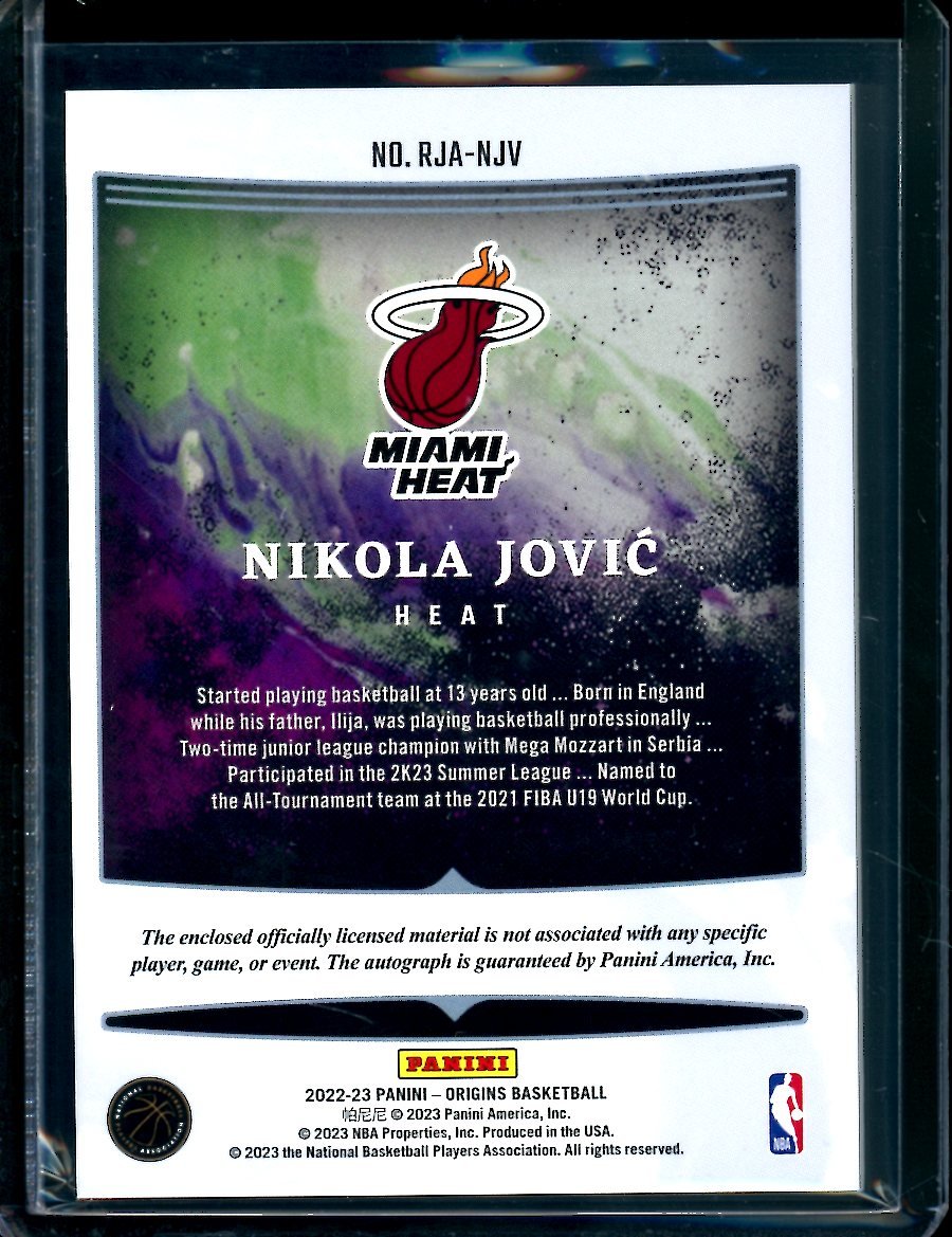 2022/23 Panini Origins Nikola Jovic Rookie RPA Heat - Trading Card Market
