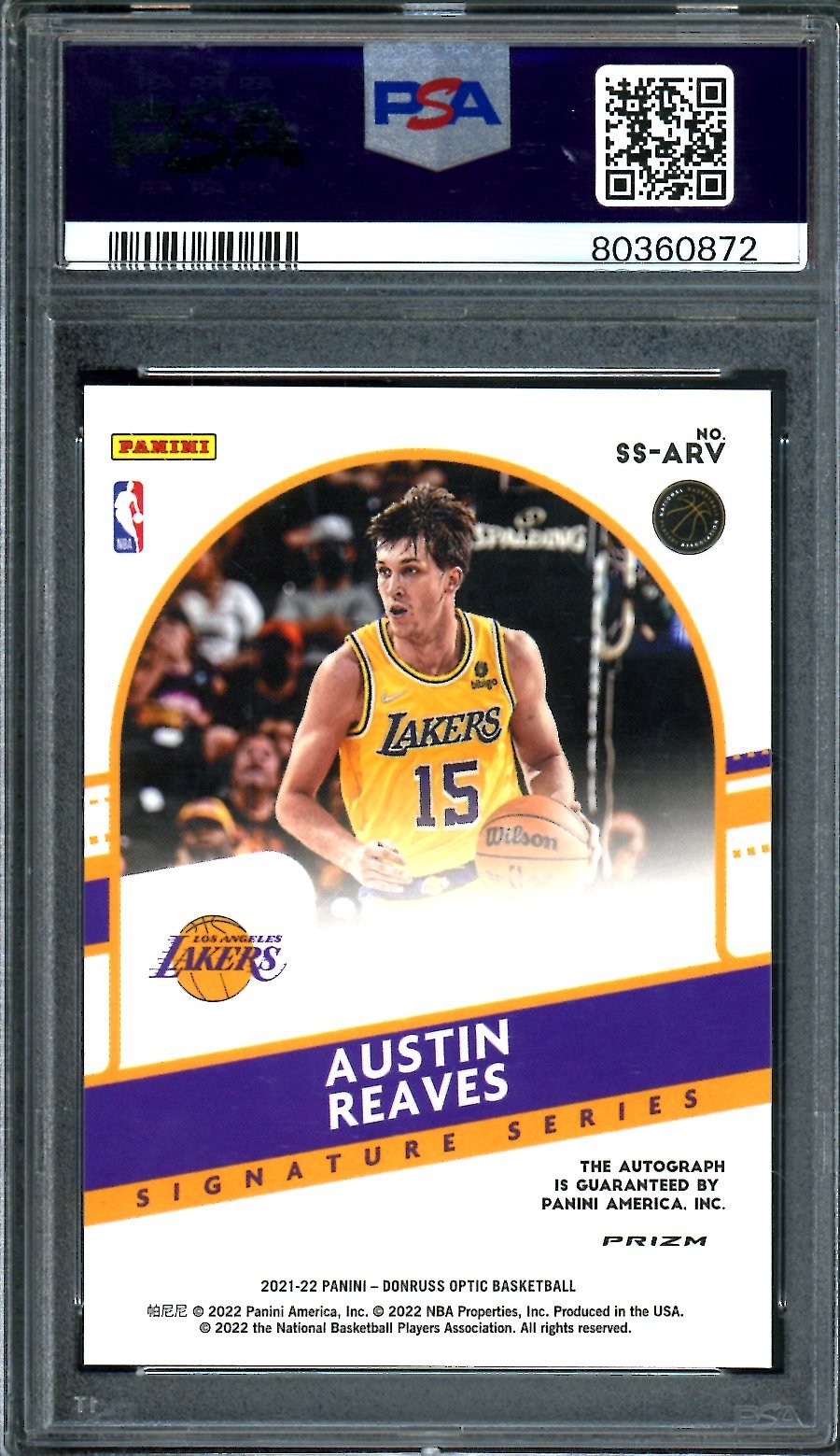 2021/22 Panini Optic Austin Reaves Rookie Auto Green Wave PSA 9 Lakers - Trading Card Market