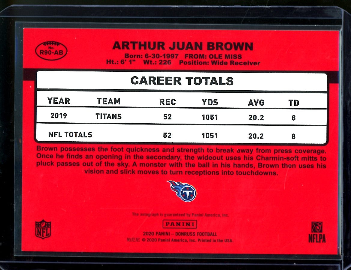 2020 Panini Donruss A.J. Brown "1990" Auto /25 Titans