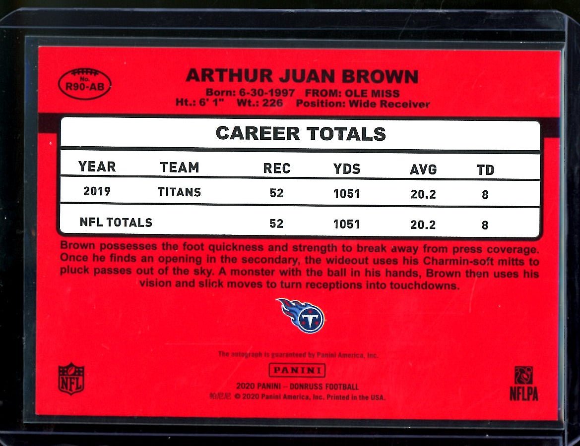 2020 Panini Donruss A.J. Brown "1990" Auto /25 Titans - Trading Card Market