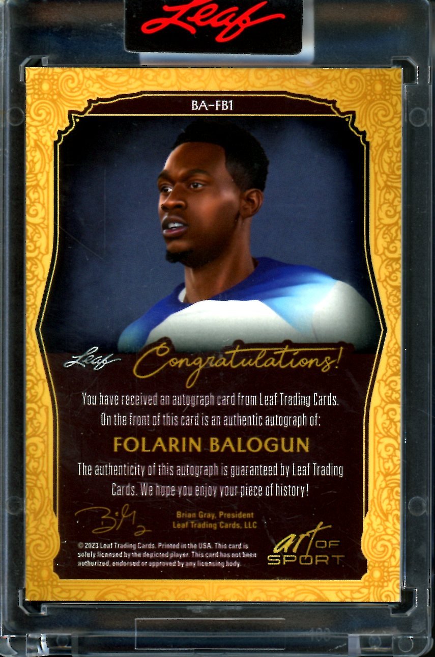 2023 Leaf Art of Sport Folarin Balogun Auto /35 Soccer - Trading Card Market