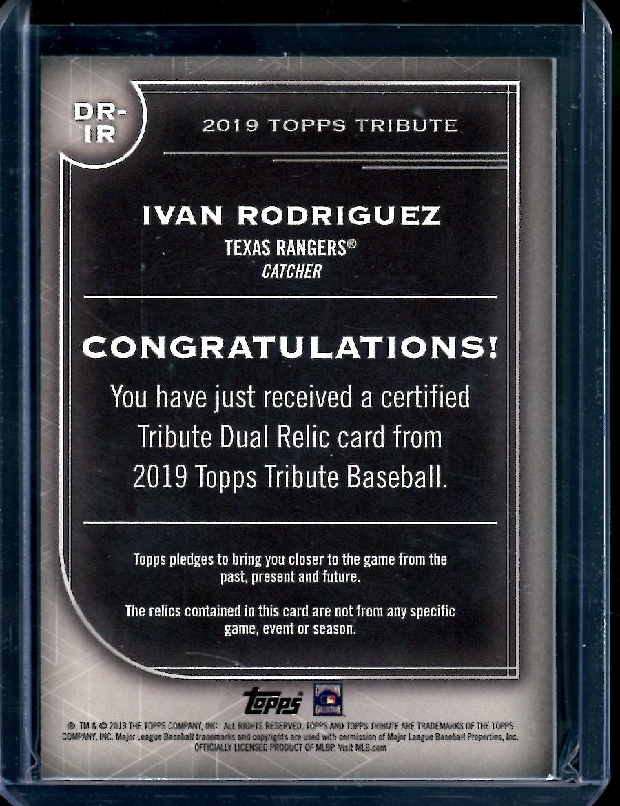 2019 Topps Tribute Ivan Rodriguez Game - Used Patch Red /10 Rangers - Trading Card Market