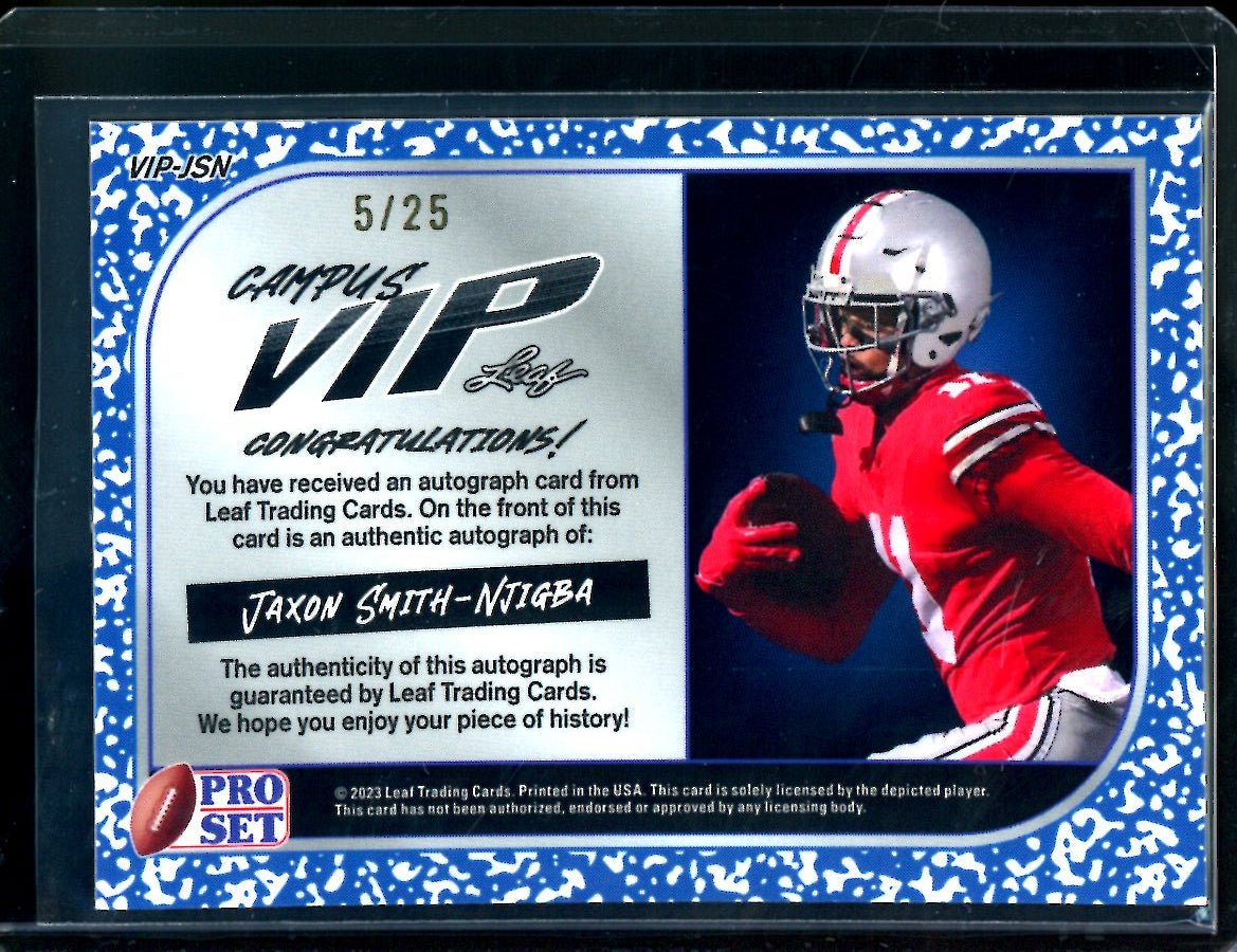 2023 Leaf Pro Set Metal Jaxon Smith - Njigba Campus VIP Auto /25 Ohio State - Trading Card Market