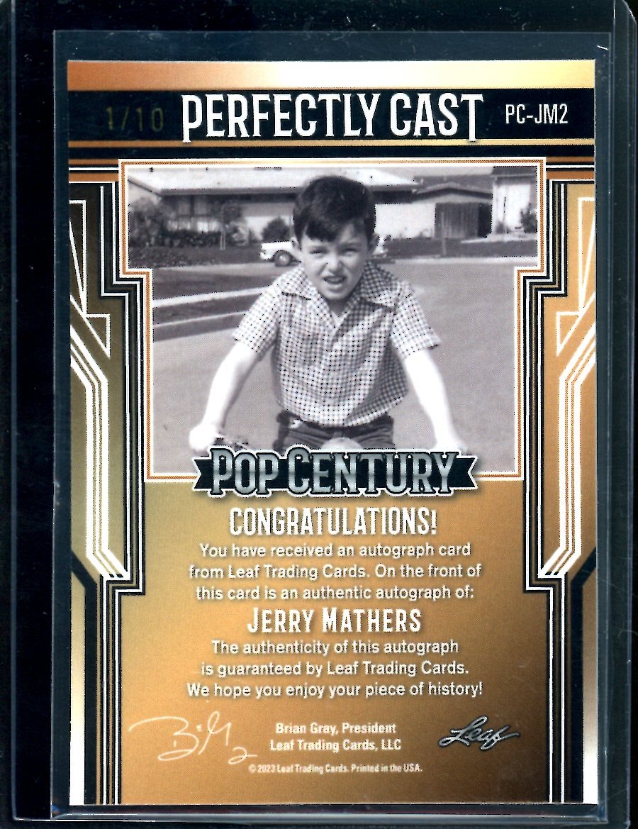 2023 Leaf Pop Century Jerry Mathers Perfectly Cast Auto Blue /10 - Trading Card Market