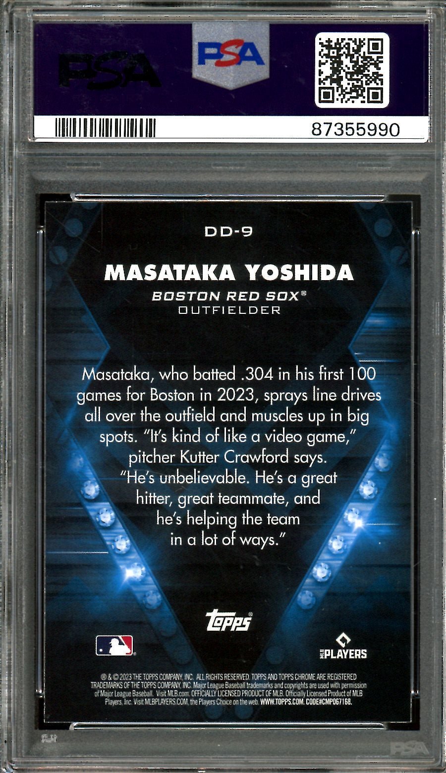 2023 Topps Chrome Masataka Yoshida Rookie Dominance PSA 10 Red Sox - Trading Card Market