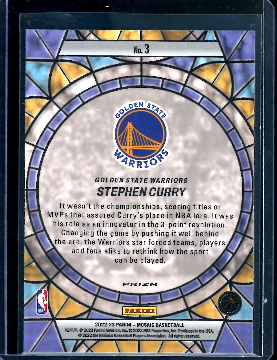 2022/23 Panini Mosaic Stephen Curry Stained Glass SSP Warriors - Trading Card Market