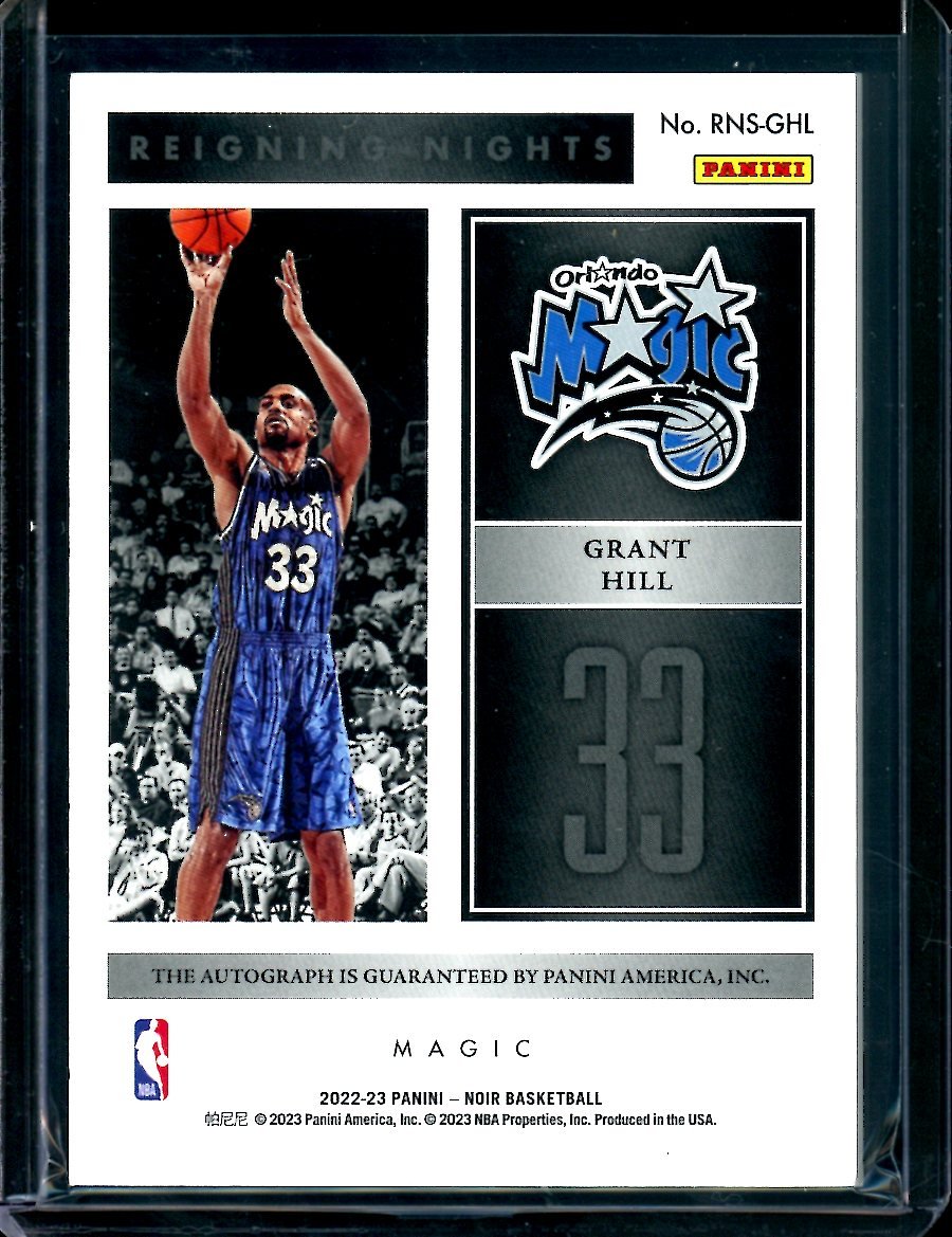 2022/23 Panini Noir Grant Hill Reigning Nights Auto /49 Magic - Trading Card Market