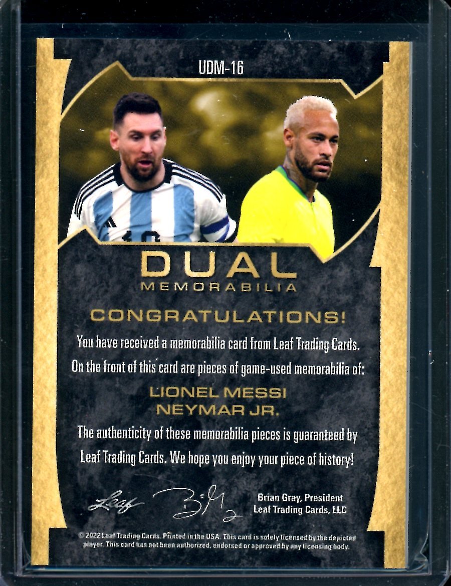 2022 Leaf Ultimate Soccer Lionel Messi/Neymar Jr. Dual Patch /20 - Trading Card Market