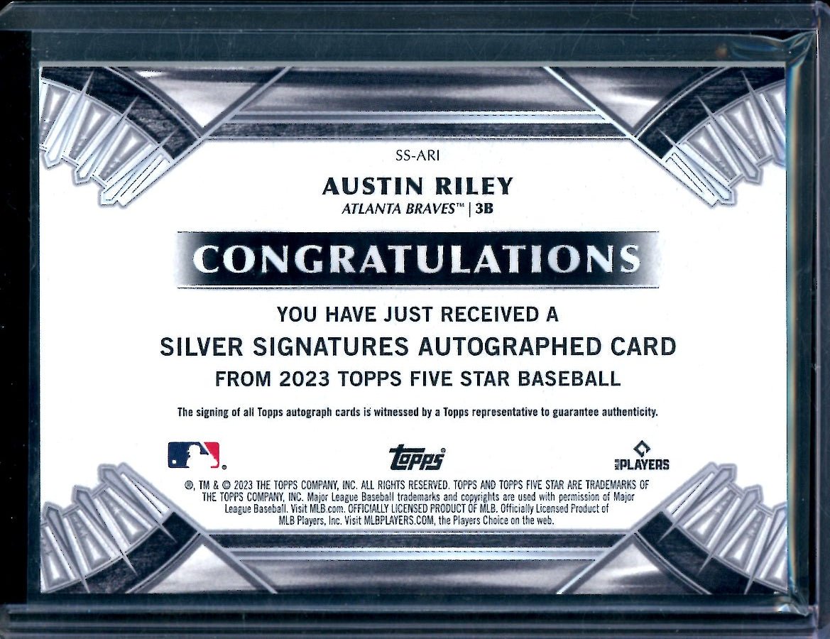 2023 Topps Five Star Austin Riley Silver Signatures Auto /15 Braves - Trading Card Market