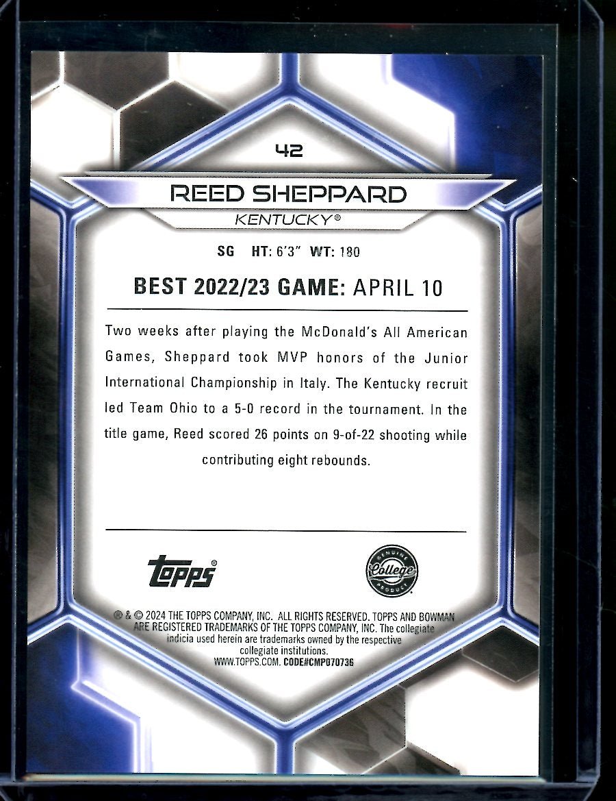 2023 Bowman University Best Reed Sheppard Blue /150 Kentucky - Trading Card Market