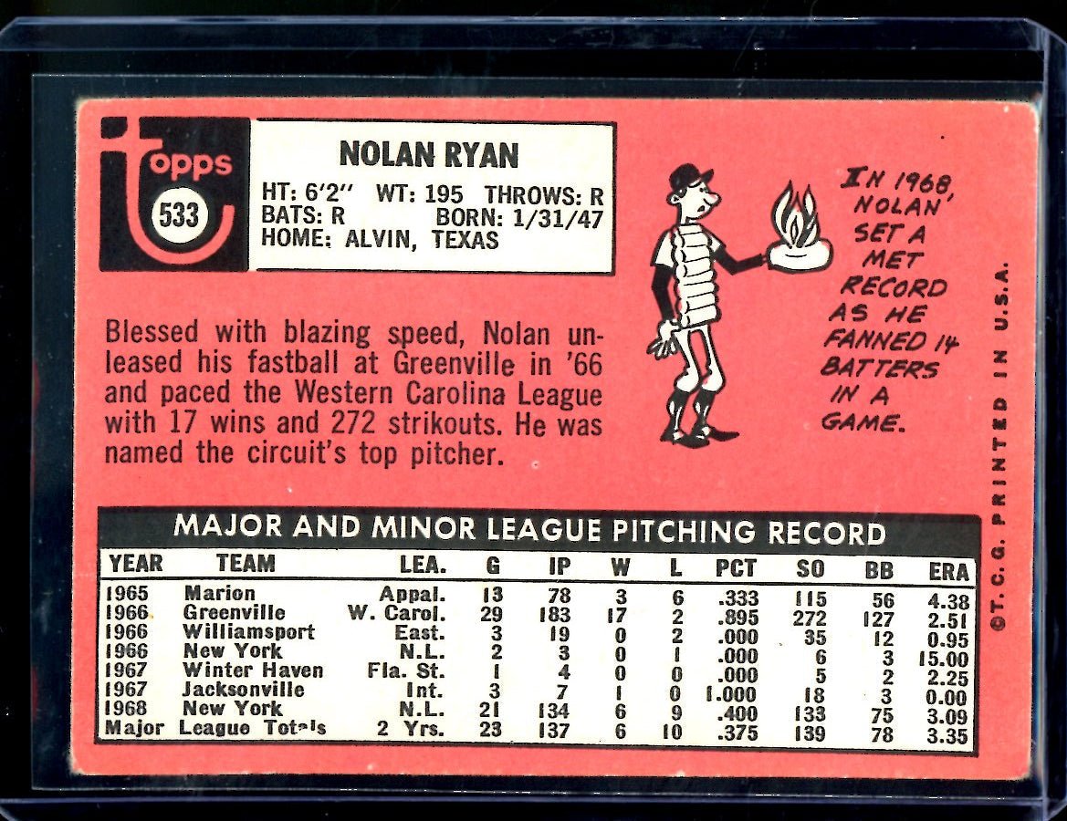 1969 Topps Nolan Ryan 533 Mets 1 - Trading Card Market