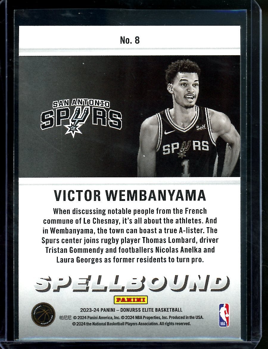 2023/24 Panini Elite Victor WembanyamaRookie Spellbound "A" Spurs - Trading Card Market