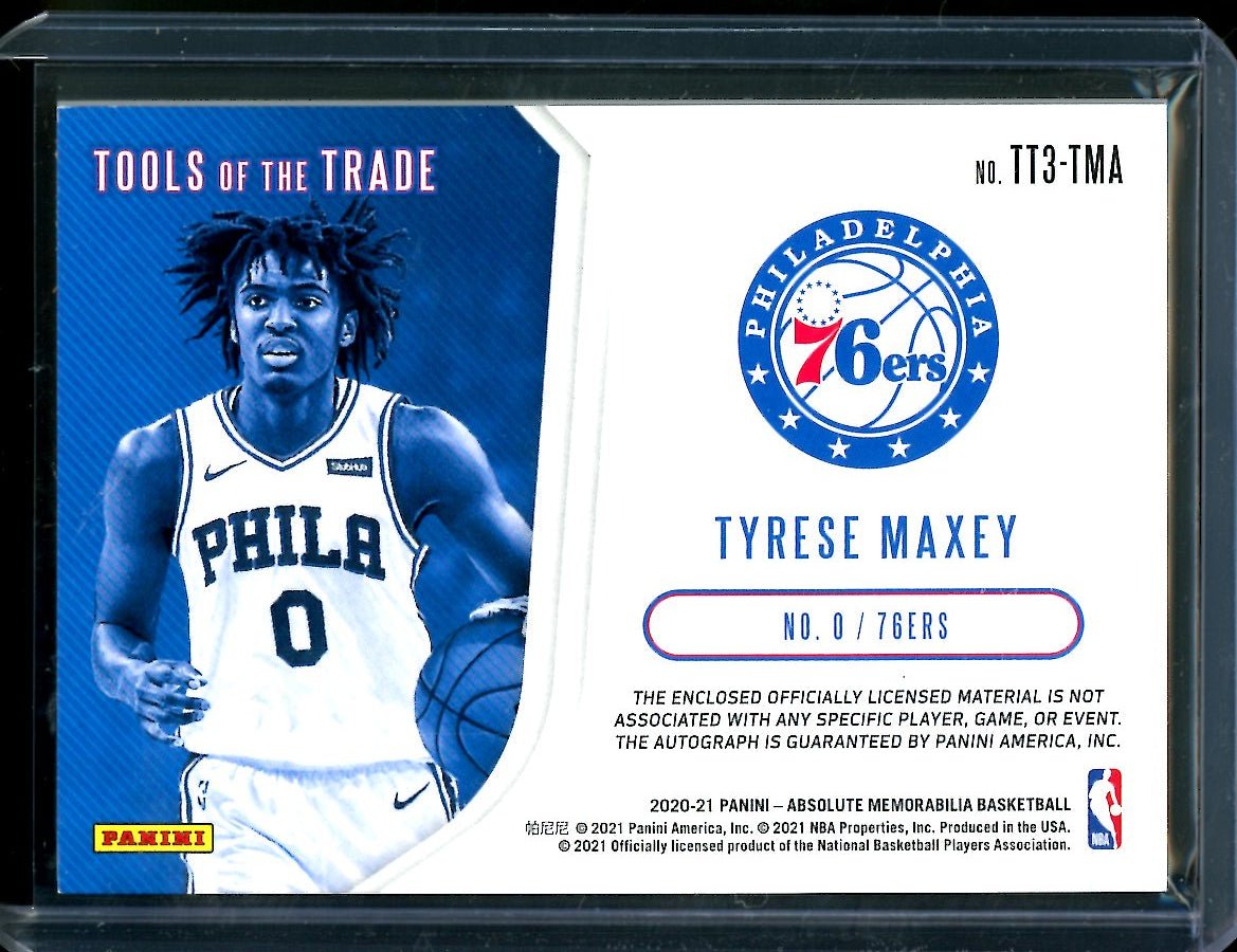 2020/21 Panini Absolute Tyrese Maxey Rookie Auto RPA /199 76ers - Trading Card Market