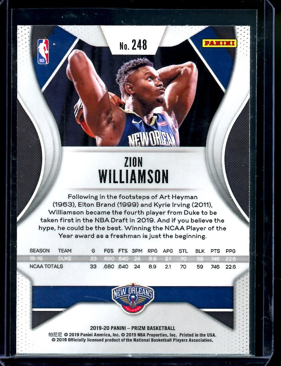 2019/20 Panini Prizm Zion Williamson Rookie Pelicans - Trading Card Market