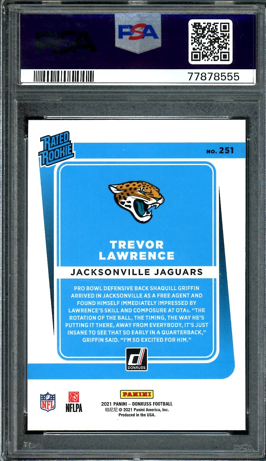 2021 Panini Donruss Trevor Lawrence Rookie PSA 10 Jaguars - Trading Card Market
