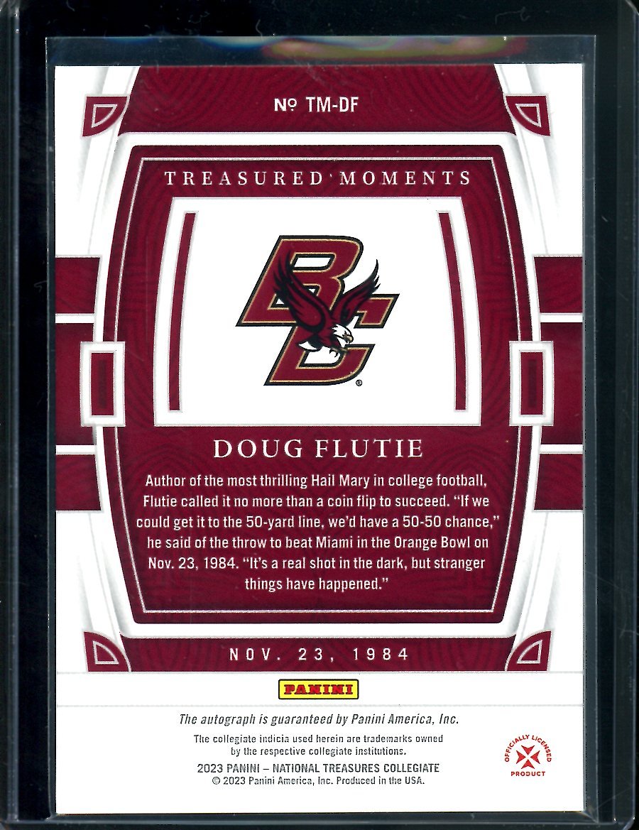 2023 Panini National Treasures Collegiate Doug Flutie Treasured Moments Auto /75 Boston College - Trading Card Market