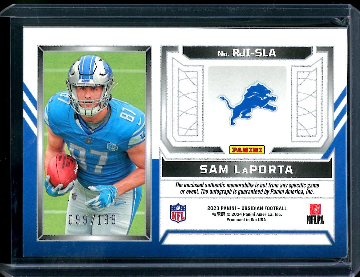 2023 Panini Obsidian Sam LaPorta Rookie RPA /199 Lions - Trading Card Market