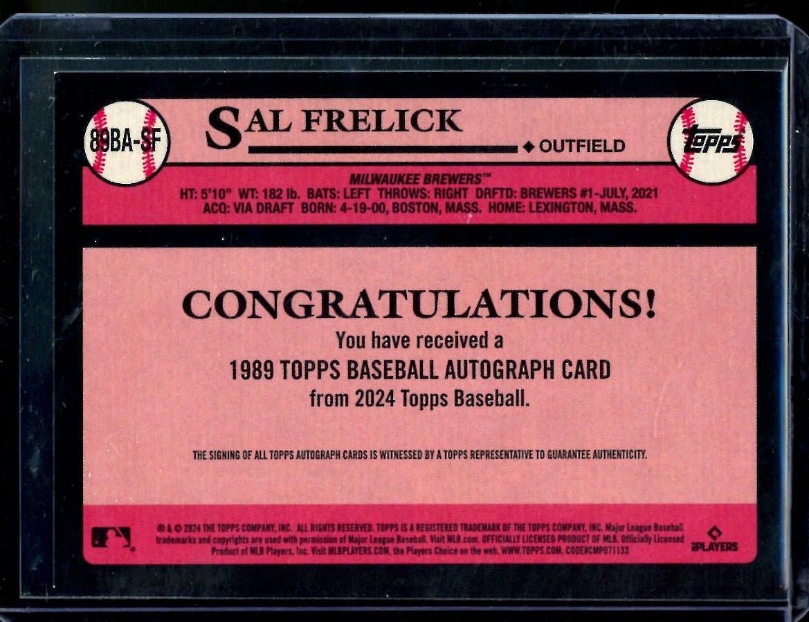 2024 Topps Series 1 Sal Frelick Rookie Auto Brewers - Trading Card Market